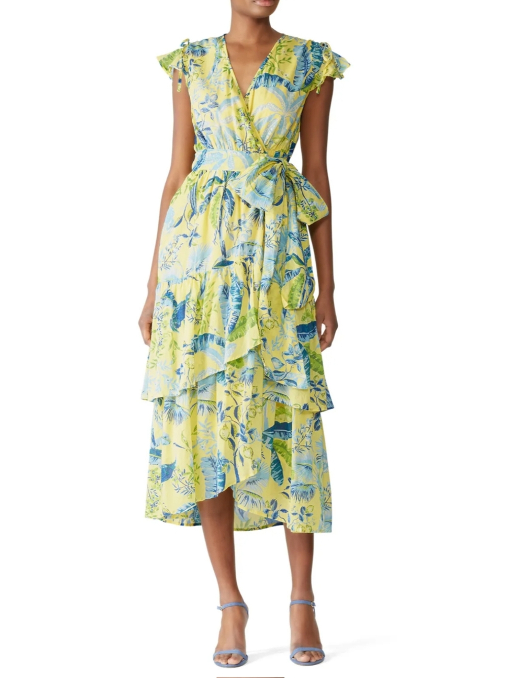 Banjanan Mercy Wrap Ruffle Cotton Voile Printed Dress